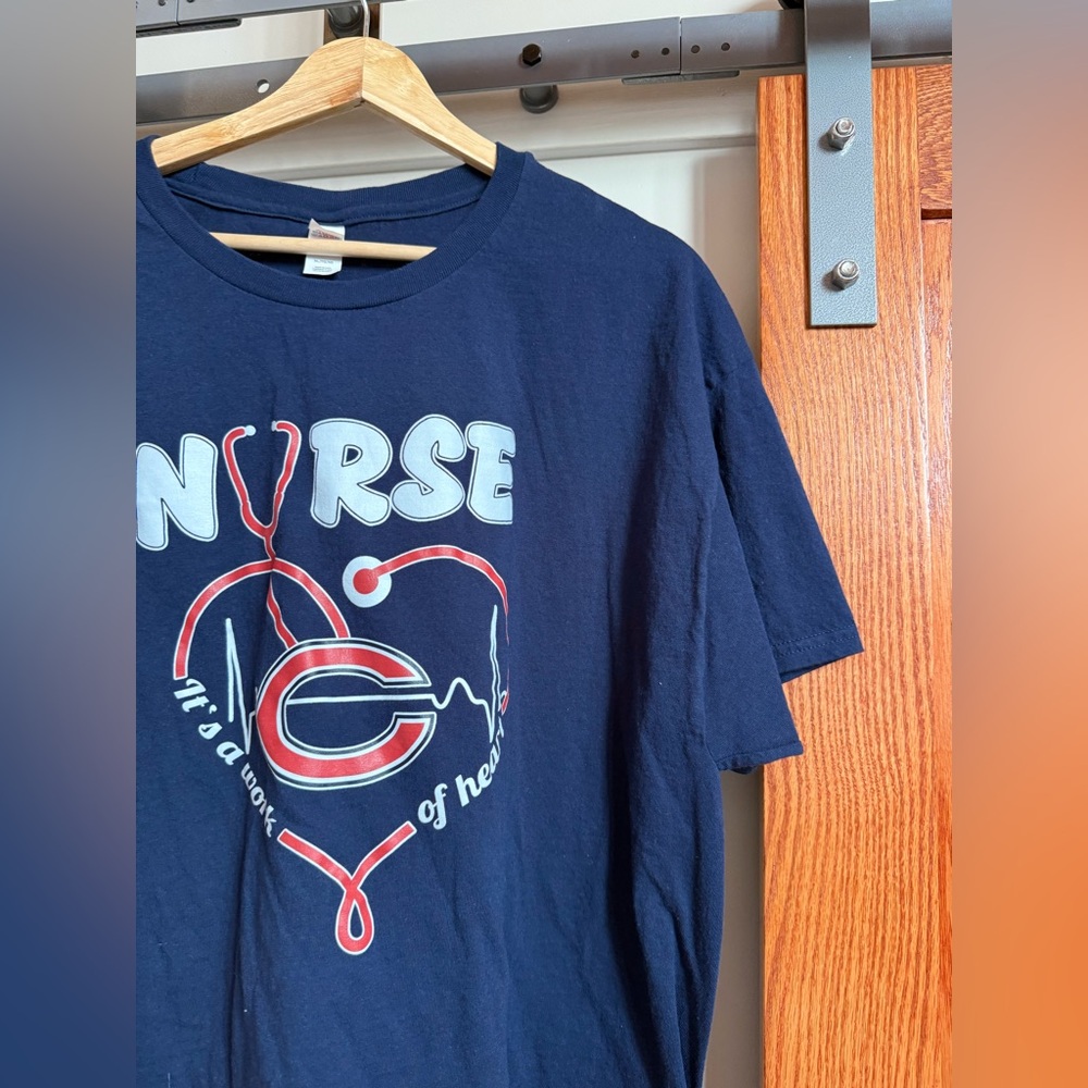 Hanes Navy Blue Nurse Graphic Tee - Short Sleeve